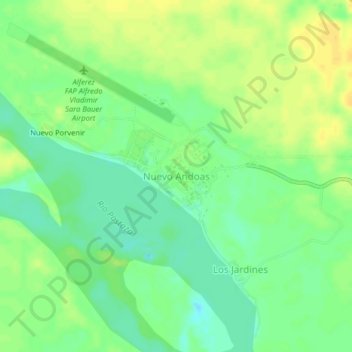 Nuevo Andoas地形图、海拔、地势