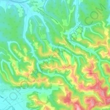 Montecastello地形图、海拔、地势