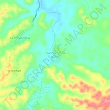 Francisco Villa Nuevo地形图、海拔、地势