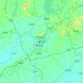 廉江市地形图、海拔、地势