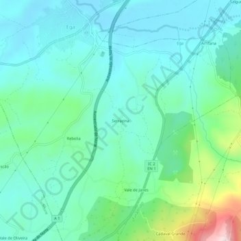 Serrazina地形图、海拔、地势