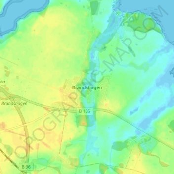 Brandshagen地形图、海拔、地势