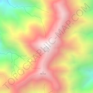 Mount Nangtud地形图、海拔、地势