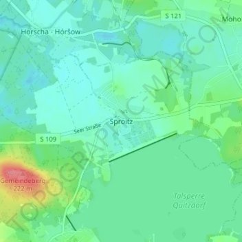 Sproitz地形图、海拔、地势