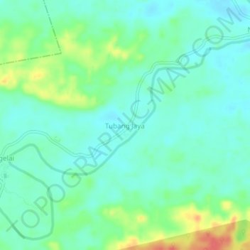 Tubang Jaya地形图、海拔、地势