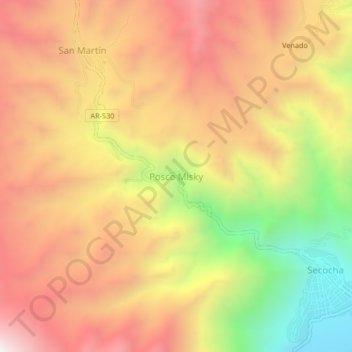 Posco Misky地形图、海拔、地势