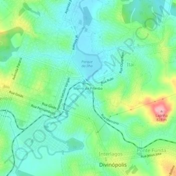 Morro da Pitimba地形图、海拔、地势