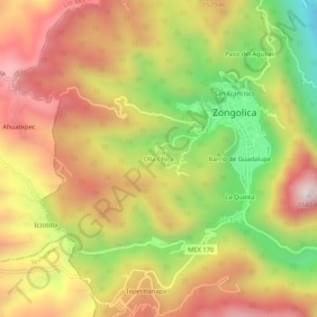Olla Chica地形图、海拔、地势