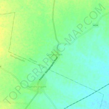 Gonavaram地形图、海拔、地势