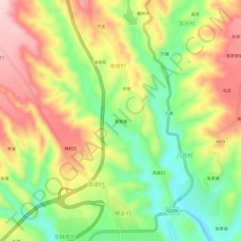 高家崖地形图、海拔、地势