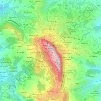 Citta地形图、海拔、地势