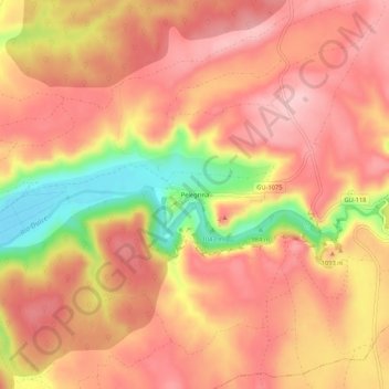 Pelegrina地形图、海拔、地势