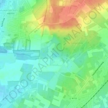 Nieuwenhoven地形图、海拔、地势