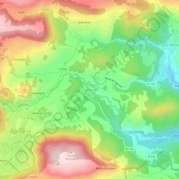 Sapchat地形图、海拔、地势