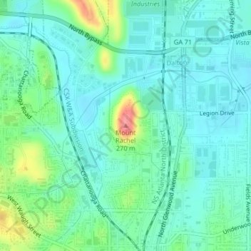 Mount Rachel地形图、海拔、地势