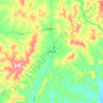 白马石乡地形图、海拔、地势