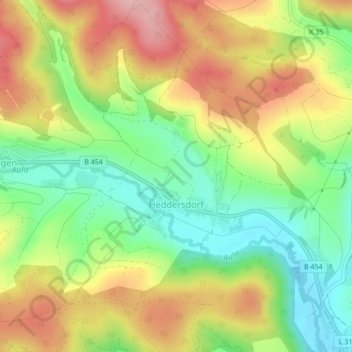Heddersdorf地形图、海拔、地势