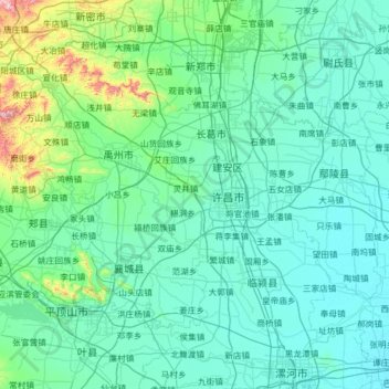许昌市地形图、海拔、地势