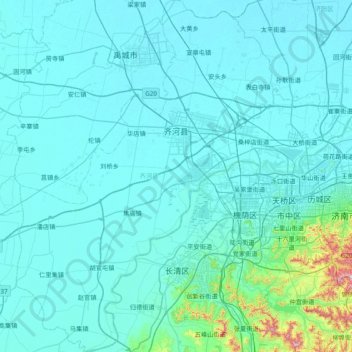 齐河县地形图、海拔、地势