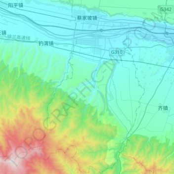 蔡家坡镇地形图、海拔、地势