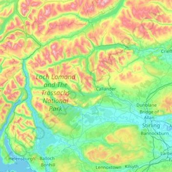 Stirling地形图、海拔、地势