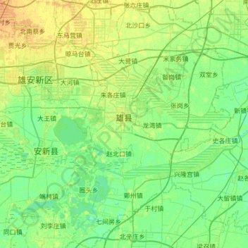 雄县地形图、海拔、地势