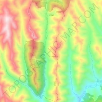 长安岘地形图、海拔、地势