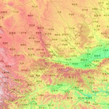 渭河地形图、海拔、地势
