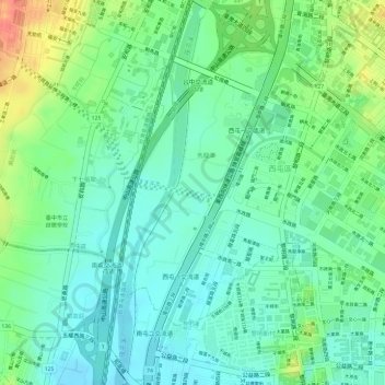 龍潭里地形图、海拔、地势