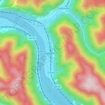 Smithers地形图、海拔、地势