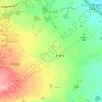 Tunstall地形图、海拔、地势