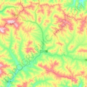 三川镇地形图、海拔、地势