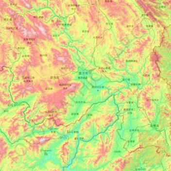 西双版纳傣族自治州地形图、海拔、地势