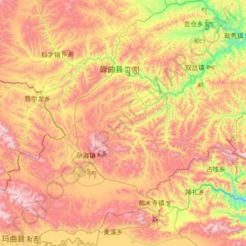 碌曲县地形图、海拔、地势