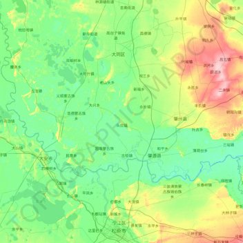 肇源县地形图、海拔、地势
