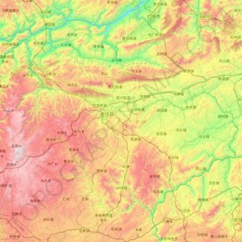 金沙县地形图、海拔、地势