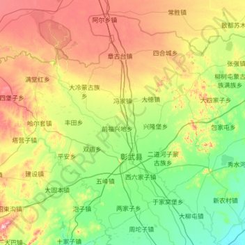 彰武县地形图、海拔、地势