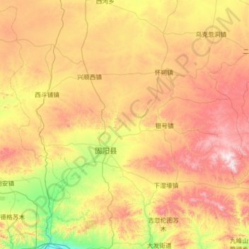 固阳县地形图、海拔、地势