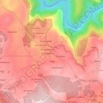 Taboada地形图、海拔、地势