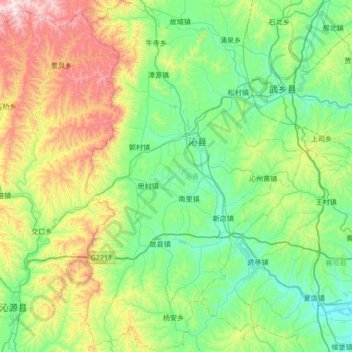沁县地形图、海拔、地势