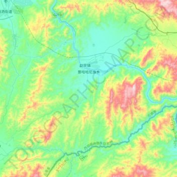 景哈哈尼族乡地形图、海拔、地势