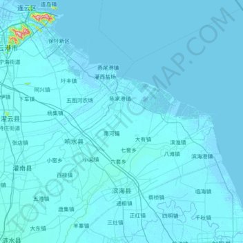滨海县地形图、海拔、地势
