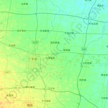 广平县地形图、海拔、地势