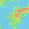 爱媛县地形图、海拔、地势