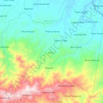 Pseksu地形图、海拔、地势