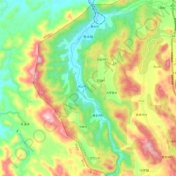 秀水镇地形图、海拔、地势