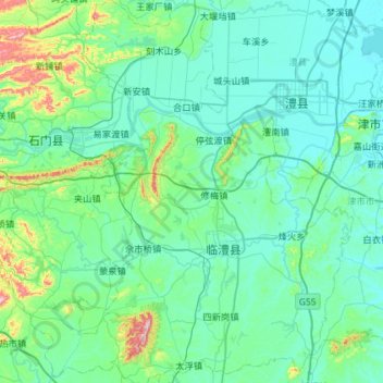 临澧县地形图、海拔、地势