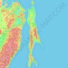 库页岛地形图、海拔、地势