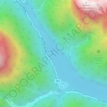 Lago del Mis地形图、海拔、地势