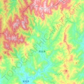 岚谷乡地形图、海拔、地势